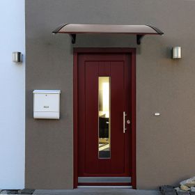 100 x 96cm Household Application Door & Window Rain Cover Eaves Brown Board & Black Holder