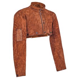 Leather Welding Cape Sleeve, Heavy Duty Flame Resistant Cowhide Safety Cape Sleeves for Men Women, Heat-Resistant for Welding, Blacksmithing (Clothing Size: Size XL)