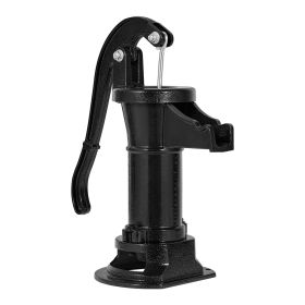 Well Hand Pitcher Pump, 25 ft Maximum Lift, Antique Cast Iron Manual Hand Water Pump, NPT 1-1/4 in Connection, Easy Installation (Product Type: Pump Head, product color: Black)